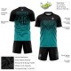 Custom Teal Black Sublimation Uniform Jersey Custom Teal Black Sublimation Uniform Jersey