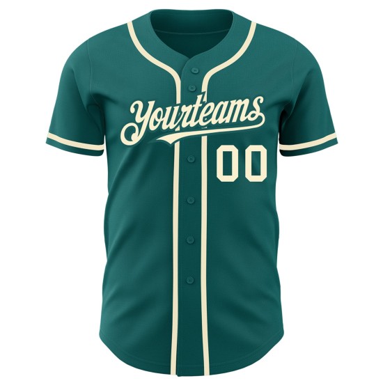 Custom Teal Cream Authentic rugby Jersey Custom Teal Cream Authentic rugby Jersey