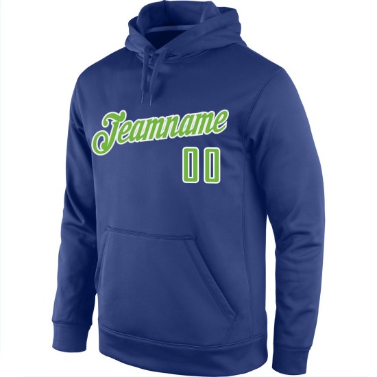 Custom Stitched Royal Neon Green-White Sports Pullover Sweatshirt Hoodie Custom Stitched Royal Neon Green-White Sports Pullover Sweatshirt Hoodie