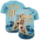 Custom Teal Old Gold-White 3D Pattern Design Religion Virgin Mary Authentic rugby Jersey Custom Teal Old Gold-White 3D Pattern Design Religion Virgin Mary Authentic rugby Jersey