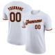 Custom White Black-Orange Performance T-Shirt Custom White Black-Orange Performance T-Shirt