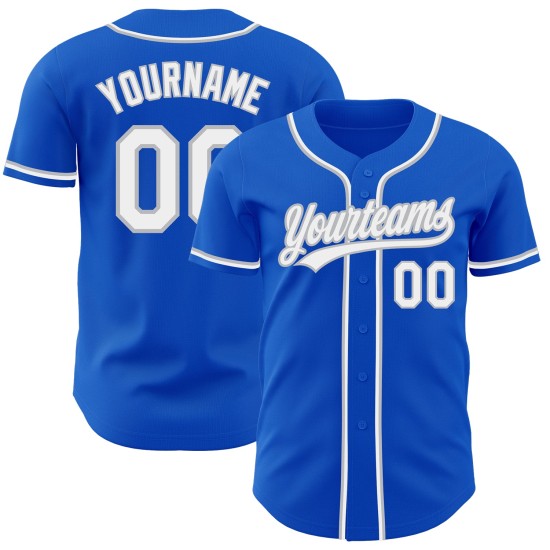 Custom Thunder Blue White-Gray Authentic rugby Jersey Custom Thunder Blue White-Gray Authentic rugby Jersey