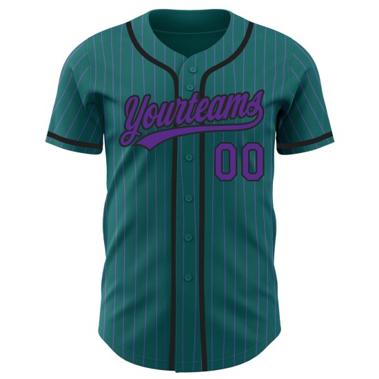 Custom Teal Purple Pinstripe Black Authentic rugby Jersey Custom Teal Purple Pinstripe Black Authentic rugby Jersey