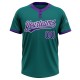 Custom Teal Purple-White Two-Button Unisex Jersey Custom Teal Purple-White Two-Button Unisex Jersey