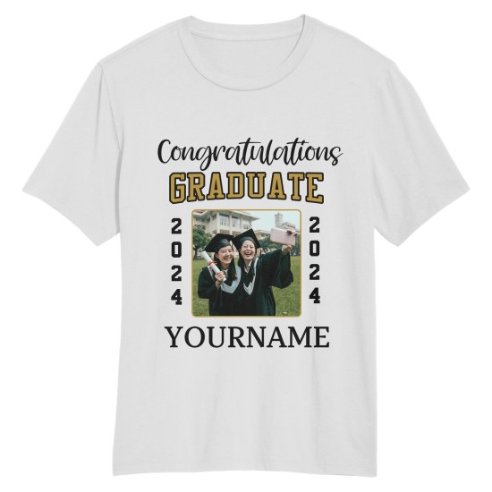 Custom White Black 3D Graduation Performance T-Shirt Custom White Black 3D Graduation Performance T-Shirt
