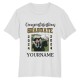 Custom White Black 3D Graduation Performance T-Shirt Custom White Black 3D Graduation Performance T-Shirt