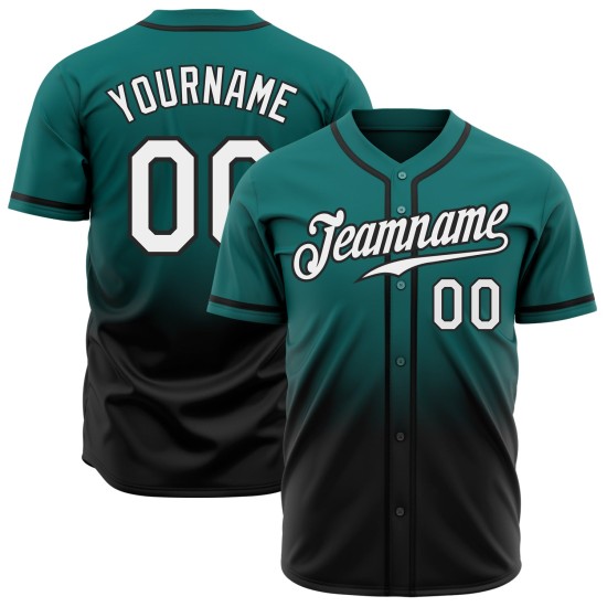 Custom Teal White-Black Authentic Fade Fashion rugby Jersey Custom Teal White-Black Authentic Fade Fashion rugby Jersey