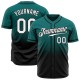Custom Teal White-Black Authentic Fade Fashion rugby Jersey Custom Teal White-Black Authentic Fade Fashion rugby Jersey