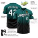 Custom Teal White-Black Authentic Fade Fashion rugby Jersey Custom Teal White-Black Authentic Fade Fashion rugby Jersey