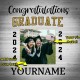 Custom White Black 3D Graduation Performance T-Shirt Custom White Black 3D Graduation Performance T-Shirt