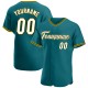 Custom Teal White-Gold Authentic rugby Jersey Custom Teal White-Gold Authentic rugby Jersey