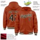 Custom Texas Orange Black-Cream Bomber Full-Snap Varsity Letterman Hoodie Jacket Custom Texas Orange Black-Cream Bomber Full-Snap Varsity Letterman Hoodie Jacket