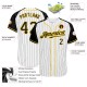 Custom White Black Pinstripe Black-Gold Authentic Raglan Sleeves rugby Jersey Custom White Black Pinstripe Black-Gold Authentic Raglan Sleeves rugby Jersey