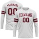 Custom White Crimson-Gray Long Sleeve Performance T-Shirt Custom White Crimson-Gray Long Sleeve Performance T-Shirt