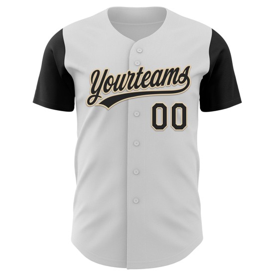 Custom White Black-City Cream 3D Halloween Authentic rugby Jersey Custom White Black-City Cream 3D Halloween Authentic rugby Jersey