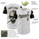 Custom White Black-City Cream 3D Halloween Authentic rugby Jersey Custom White Black-City Cream 3D Halloween Authentic rugby Jersey