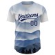 Custom White Navy 3D Pattern Design Watercolor Mountains Authentic rugby Jersey Custom White Navy 3D Pattern Design Watercolor Mountains Authentic rugby Jersey
