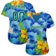 Custom White Kelly Green 3D Pattern Design Beach Hawaii Palm Trees And Flowers Authentic rugby Jersey Custom White Kelly Green 3D Pattern Design Beach Hawaii Palm Trees And Flowers Authentic rugby Jersey