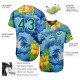 Custom White Kelly Green 3D Pattern Design Beach Hawaii Palm Trees And Flowers Authentic rugby Jersey Custom White Kelly Green 3D Pattern Design Beach Hawaii Palm Trees And Flowers Authentic rugby Jersey