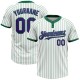 Custom White Kelly Green Pinstripe Purple Two-Button Unisex Jersey Custom White Kelly Green Pinstripe Purple Two-Button Unisex Jersey