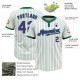 Custom White Kelly Green Pinstripe Purple Two-Button Unisex Jersey Custom White Kelly Green Pinstripe Purple Two-Button Unisex Jersey