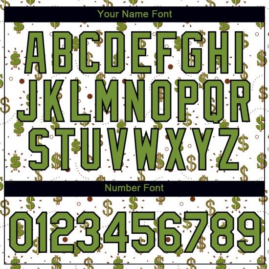 Custom White Neon Green-Black 3D Pattern Design Dollar Sign Money Theme Performance T-Shirt Custom White Neon Green-Black 3D Pattern Design Dollar Sign Money Theme Performance T-Shirt