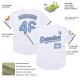 Custom White Light Blue-Steel Gray Mesh Authentic Throwback rugby Jersey Custom White Light Blue-Steel Gray Mesh Authentic Throwback rugby Jersey