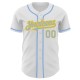 Custom White Light Blue-Yellow Authentic rugby Jersey Custom White Light Blue-Yellow Authentic rugby Jersey
