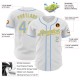 Custom White Light Blue-Yellow Authentic rugby Jersey Custom White Light Blue-Yellow Authentic rugby Jersey