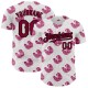 Custom White Maroon-Black 3D Pattern Design Tropical Anthurium Flower Authentic rugby Jersey Custom White Maroon-Black 3D Pattern Design Tropical Anthurium Flower Authentic rugby Jersey