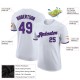 Custom White Purple-Black Performance T-Shirt Custom White Purple-Black Performance T-Shirt