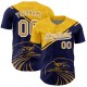 Custom Yellow Old Gold-Navy 3D Pattern Design Animal Eagle Authentic rugby Jersey Custom Yellow Old Gold-Navy 3D Pattern Design Animal Eagle Authentic rugby Jersey