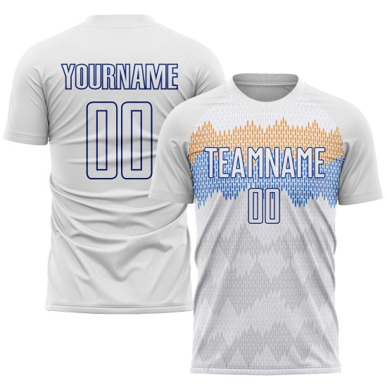 Custom White Royal Sublimation Uniform Jersey Custom White Royal Sublimation Uniform Jersey