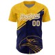 Custom Yellow Old Gold-Navy 3D Pattern Design Animal Eagle Authentic rugby Jersey Custom Yellow Old Gold-Navy 3D Pattern Design Animal Eagle Authentic rugby Jersey