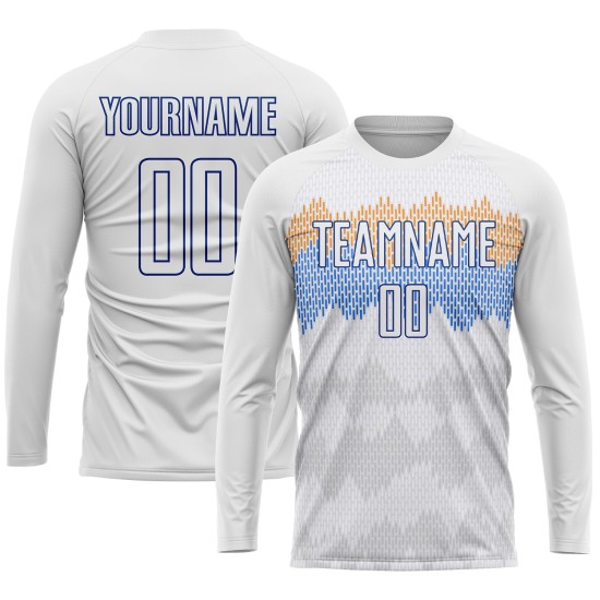 Custom White Royal Sublimation Uniform Jersey Custom White Royal Sublimation Uniform Jersey