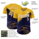 Custom Yellow Old Gold-Navy 3D Pattern Design Animal Eagle Authentic rugby Jersey Custom Yellow Old Gold-Navy 3D Pattern Design Animal Eagle Authentic rugby Jersey