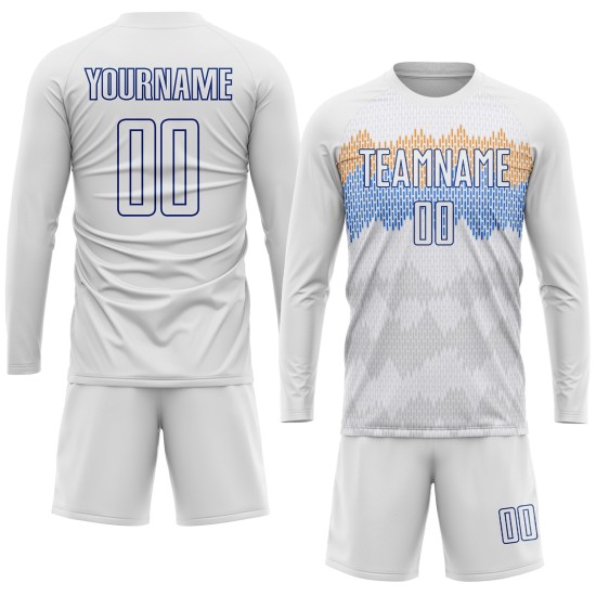 Custom White Royal Sublimation Uniform Jersey Custom White Royal Sublimation Uniform Jersey