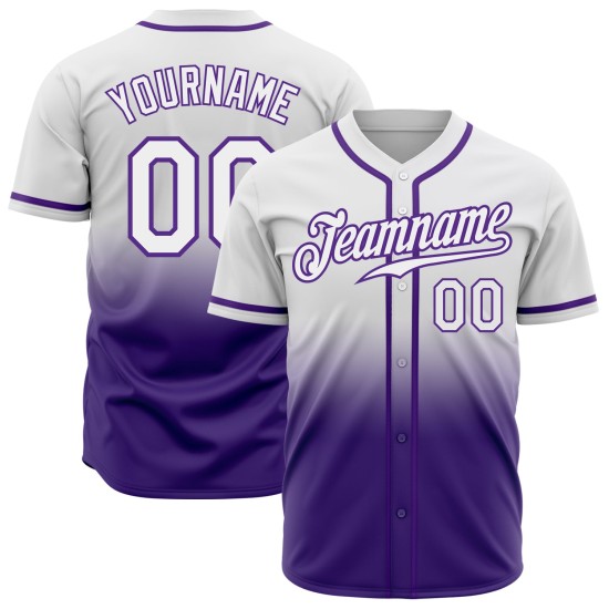 Custom White White-Purple Authentic Fade Fashion rugby Jersey Custom White White-Purple Authentic Fade Fashion rugby Jersey