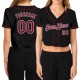 Custom Women’s Black Crimson-White V-Neck Cropped rugby Jersey Custom Women’s Black Crimson-White V-Neck Cropped rugby Jersey