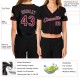 Custom Women’s Black Crimson-White V-Neck Cropped rugby Jersey Custom Women’s Black Crimson-White V-Neck Cropped rugby Jersey