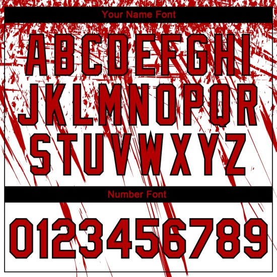Custom White Red-Black 3D Pattern Design Bomber Full-Snap Varsity Letterman Jacket Custom White Red-Black 3D Pattern Design Bomber Full-Snap Varsity Letterman Jacket