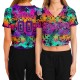 Custom Women’s Graffiti Pattern Purple-Pink Bright Neon Colors 3D V-Neck Cropped rugby Jersey Custom Women’s Graffiti Pattern Purple-Pink Bright Neon Colors 3D V-Neck Cropped rugby Jersey