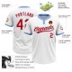 Custom White Red-Light Blue Two-Button Unisex Jersey Custom White Red-Light Blue Two-Button Unisex Jersey
