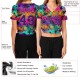 Custom Women’s Graffiti Pattern Purple-Pink Bright Neon Colors 3D V-Neck Cropped rugby Jersey Custom Women’s Graffiti Pattern Purple-Pink Bright Neon Colors 3D V-Neck Cropped rugby Jersey
