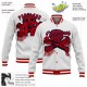 Custom White Red-Navy Skull Fashion 3D Bomber Full-Snap Varsity Letterman Jacket Custom White Red-Navy Skull Fashion 3D Bomber Full-Snap Varsity Letterman Jacket