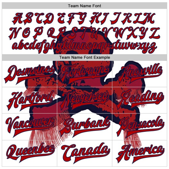 Custom White Red-Navy Skull Fashion 3D Bomber Full-Snap Varsity Letterman Jacket Custom White Red-Navy Skull Fashion 3D Bomber Full-Snap Varsity Letterman Jacket