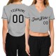 Custom Women’s Gray Black-White V-Neck Cropped rugby Jersey Custom Women’s Gray Black-White V-Neck Cropped rugby Jersey