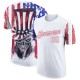 Custom White Red-Royal 3D American Flag Skull Patriotic Performance T-Shirt Custom White Red-Royal 3D American Flag Skull Patriotic Performance T-Shirt