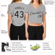 Custom Women’s Gray Black-White V-Neck Cropped rugby Jersey Custom Women’s Gray Black-White V-Neck Cropped rugby Jersey