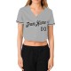 Custom Women’s Gray Black-White V-Neck Cropped rugby Jersey Custom Women’s Gray Black-White V-Neck Cropped rugby Jersey